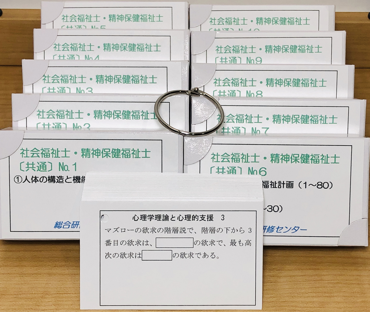 ケアマネ受験対策の暗記カードは、名刺サイズで携帯に便利！スキマ時間の活用に最適のツールです！